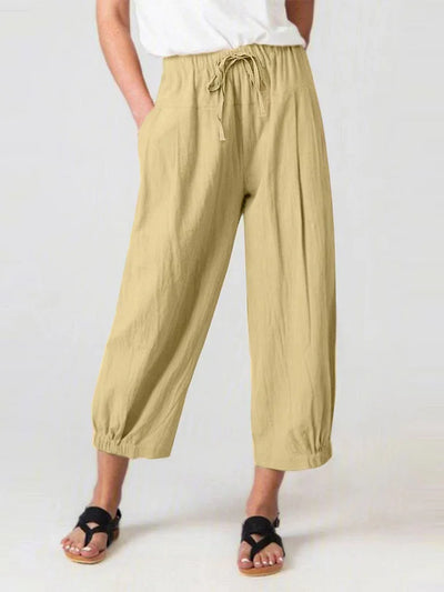 Raya – Cropped trekkoord broek
