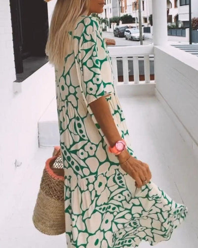 ESTER - Maxi Jurk met Korte Mouwen