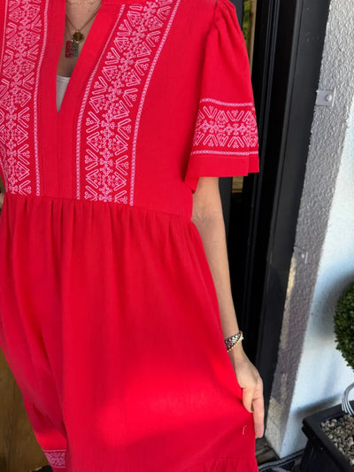 Noéa™ - Lange Boheemse Jurk met V-hals