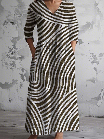 Arianna™ - Elegante en praktische gestreepte jurk