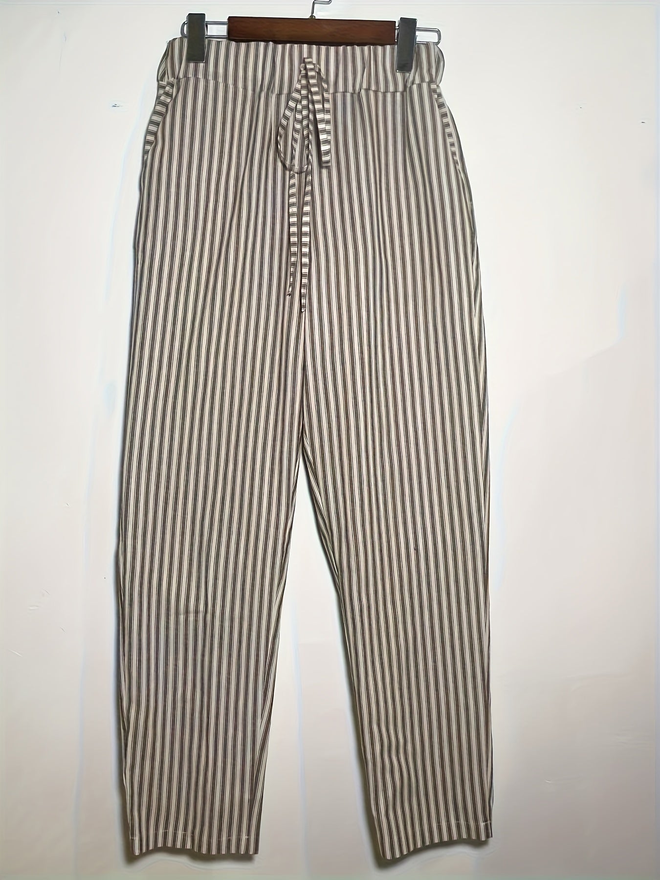MARLENE™ | Gestreepte Linnen Broek
