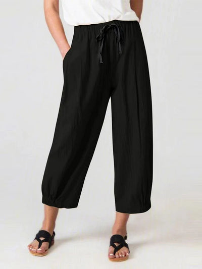 Raya – Cropped trekkoord broek