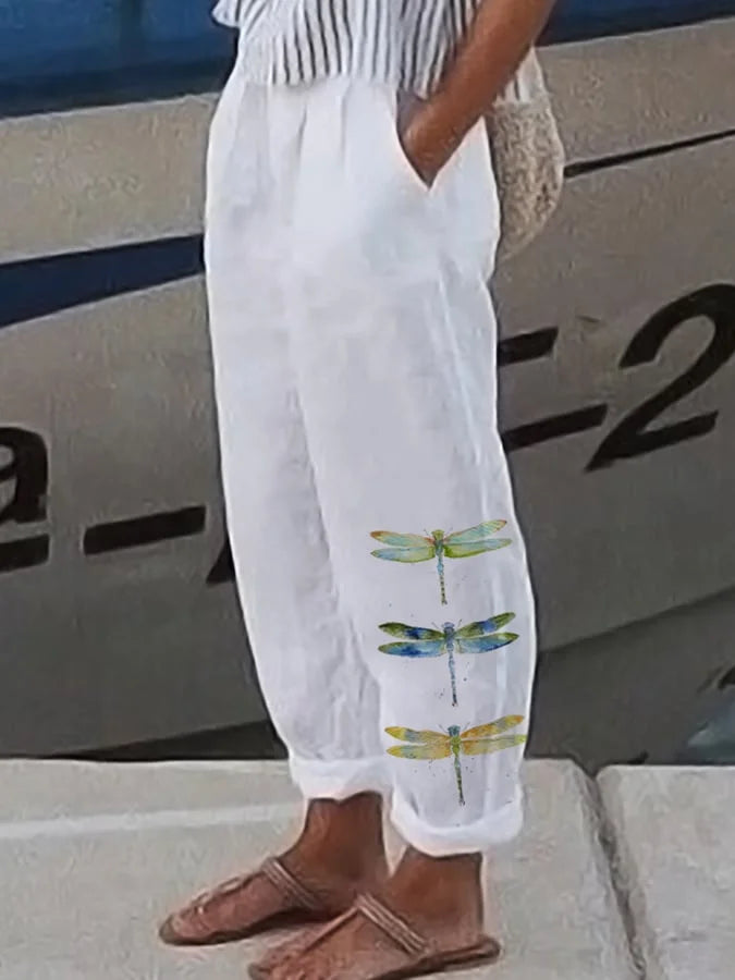 Zoë – Losvallende broek met print