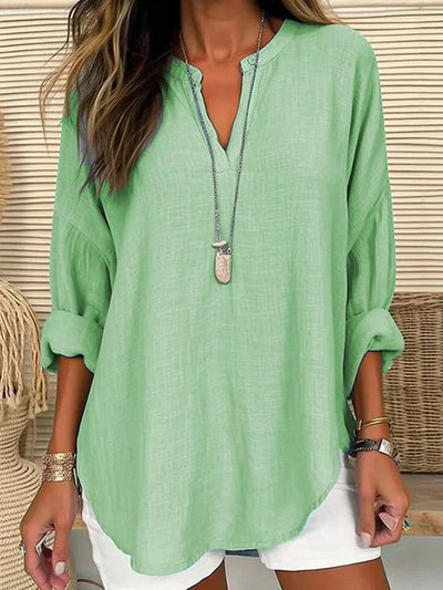 Lina – Losvallend strandshirt met lange mouwen