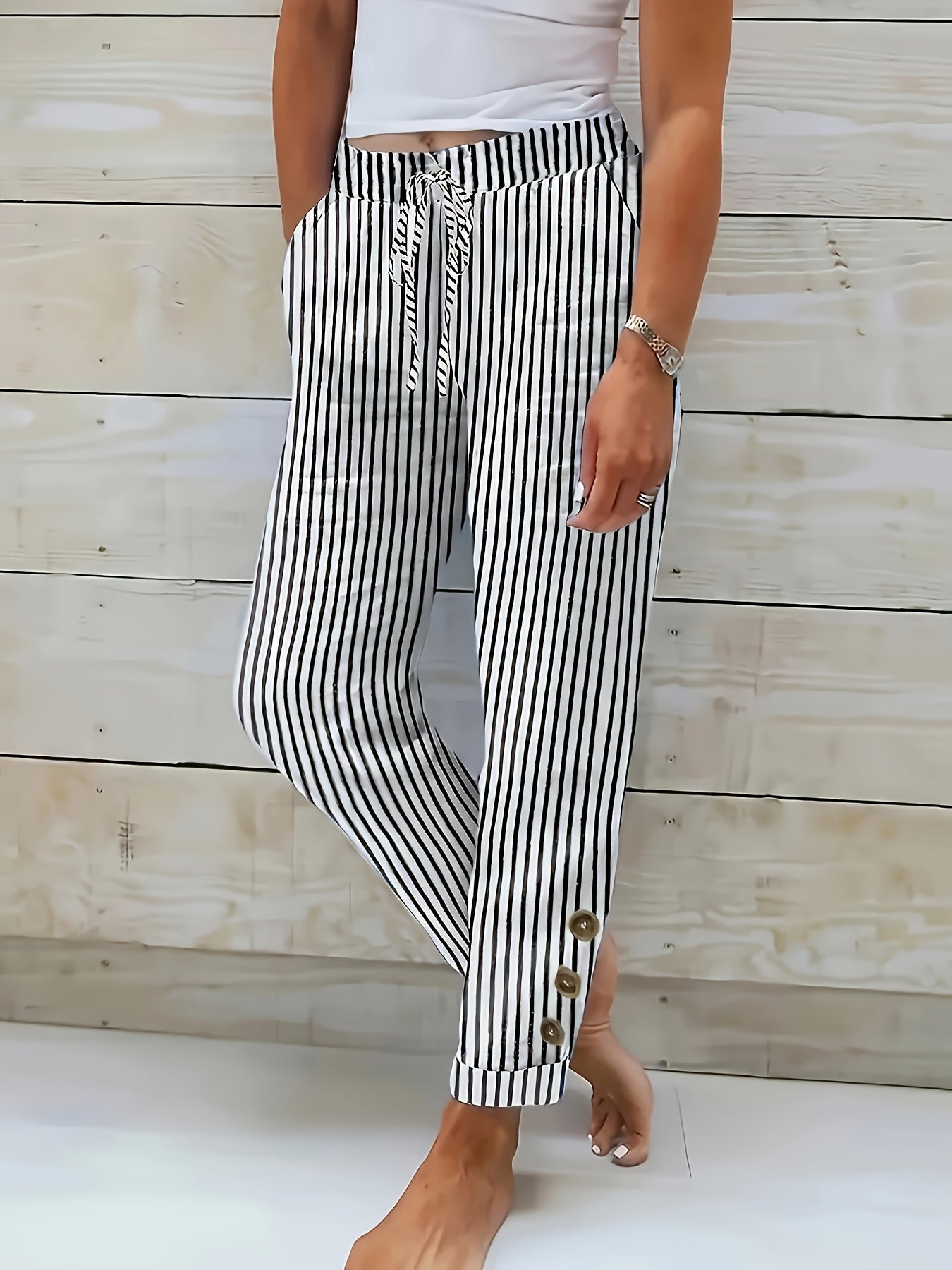 Raquelle™ - Casual Gestreepte Broek