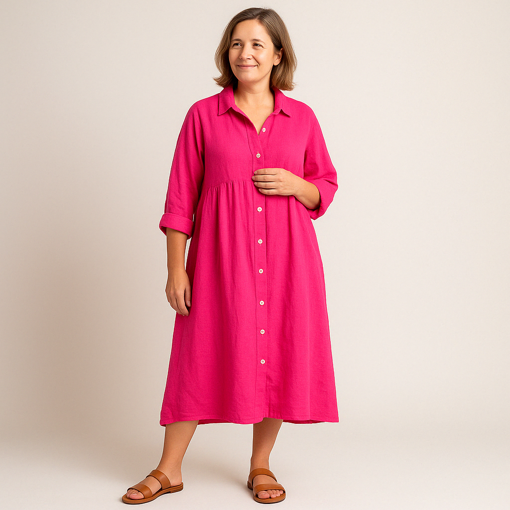 Johana - Katoenen en Linnen Shirtjurk