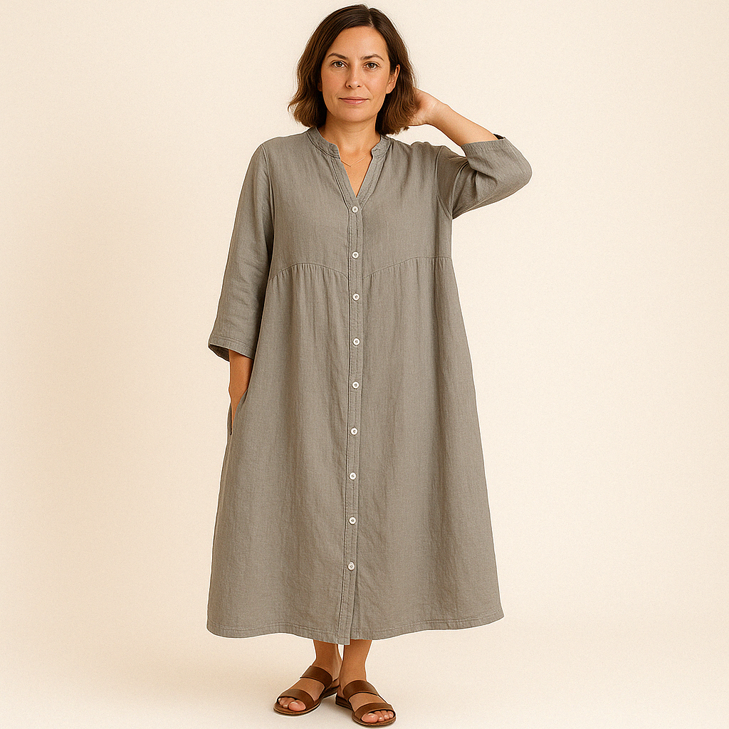 Johana - Katoenen en Linnen Shirtjurk