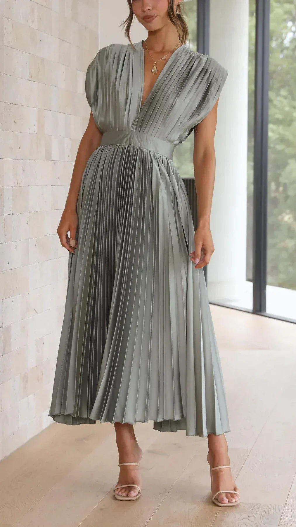 Leni - Elegante Sexy Plissé Jurk