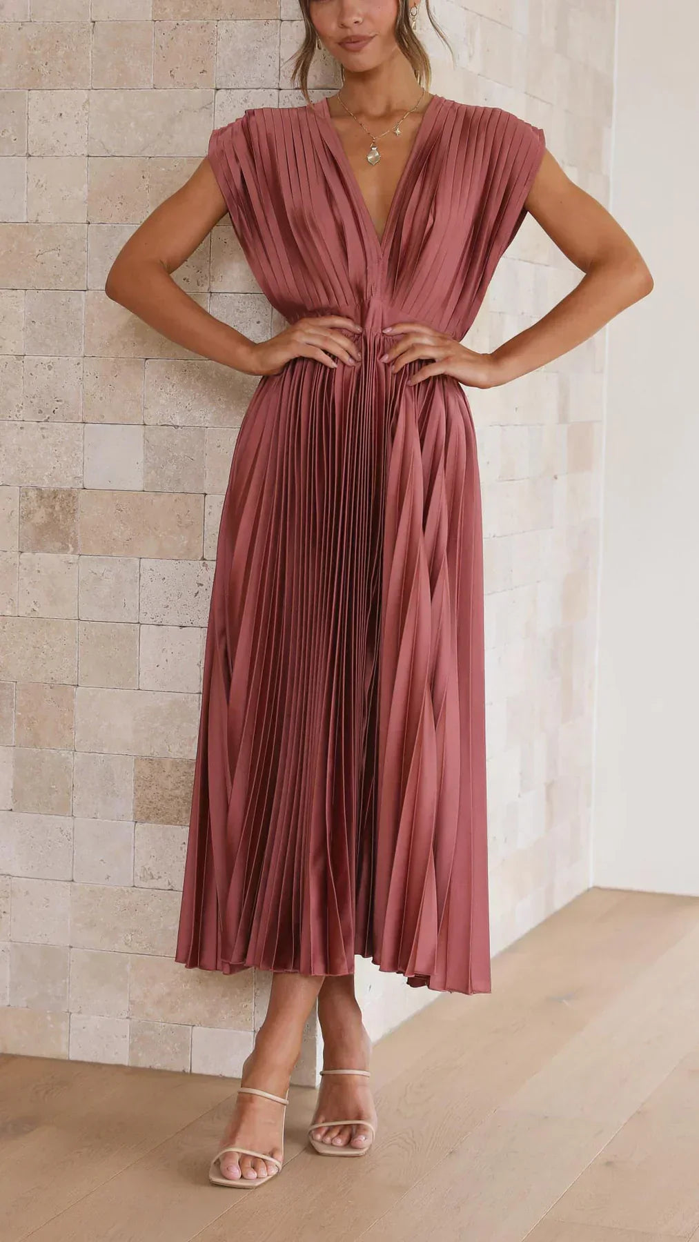 Leni - Elegante Sexy Plissé Jurk