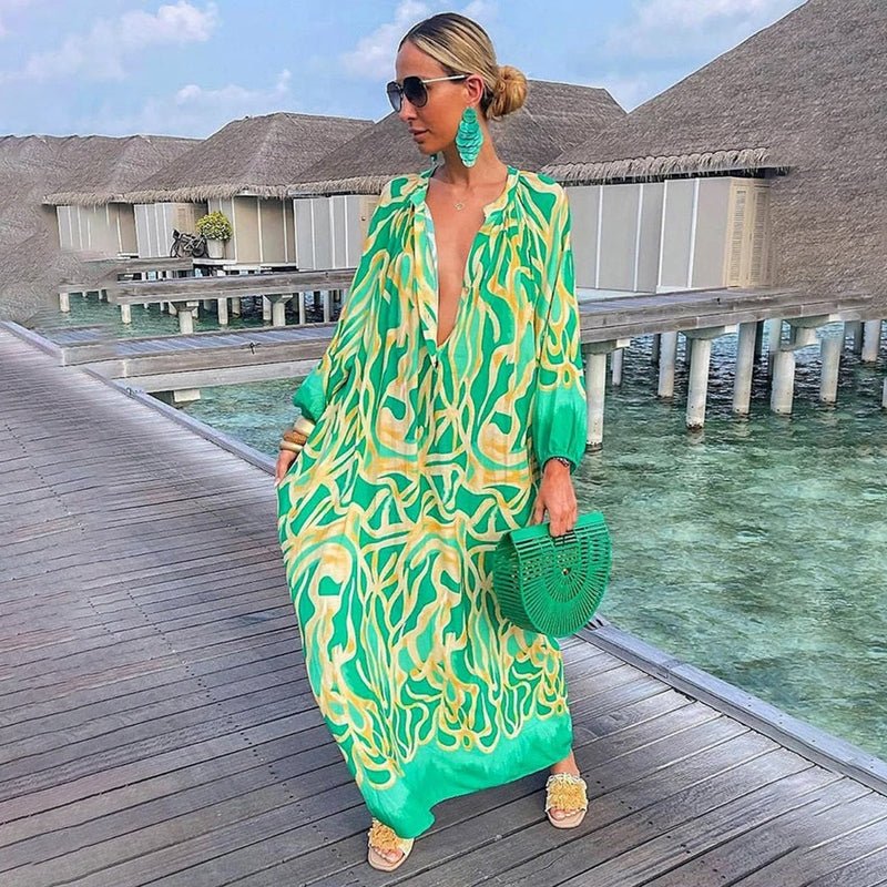 Vera – Abstracte Kaftan Jurk