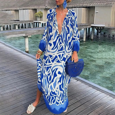 Vera – Abstracte Kaftan Jurk