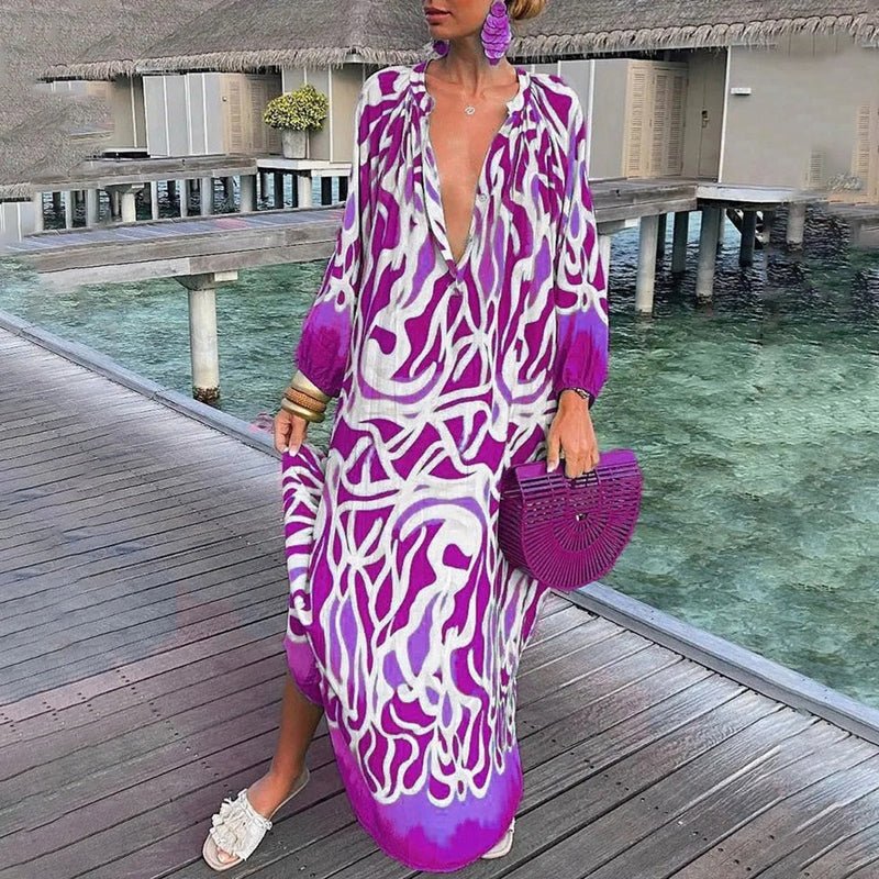 Vera – Abstracte Kaftan Jurk