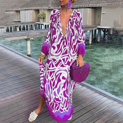 Vera – Abstracte Kaftan Jurk