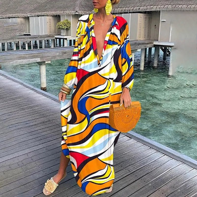 Vera – Abstracte Kaftan Jurk