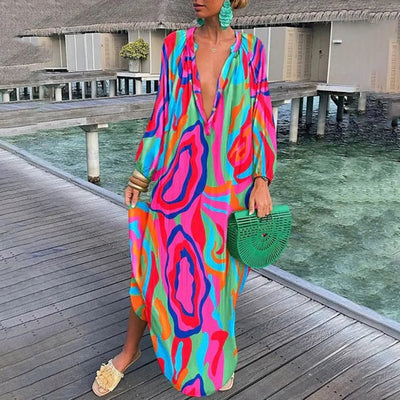 Vera – Abstracte Kaftan Jurk