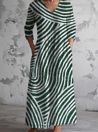 Arianna™ - Elegante en praktische gestreepte jurk