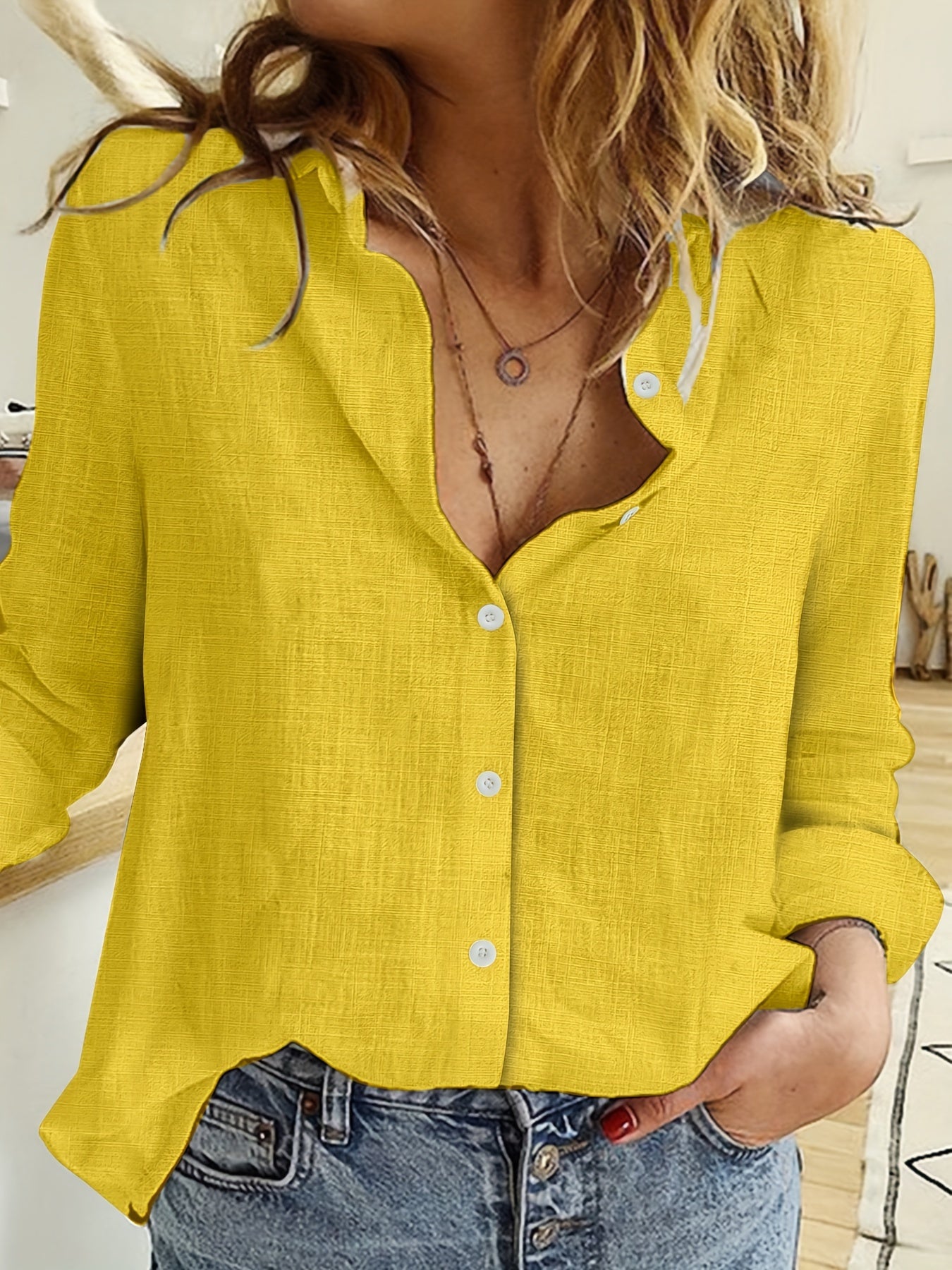 SOLÈNE™ Lichtgewicht Linnen Blouse