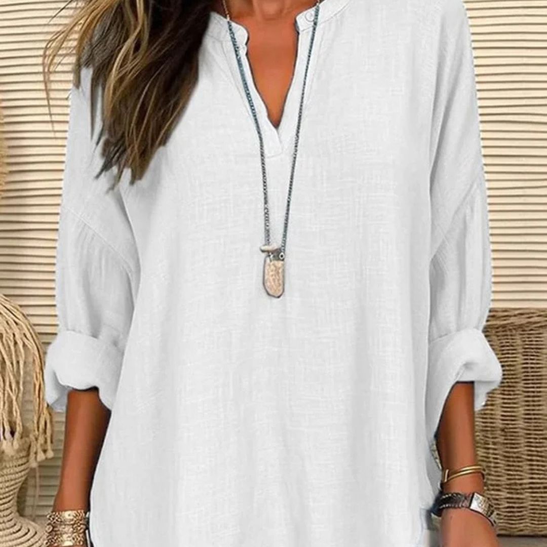 Lina – Losvallend strandshirt met lange mouwen