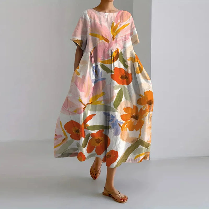 LEA - BLOEMENPRINT V-HALS JURK