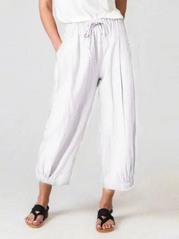 Raya – Cropped trekkoord broek