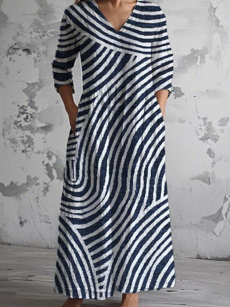 Arianna™ - Elegante en praktische gestreepte jurk