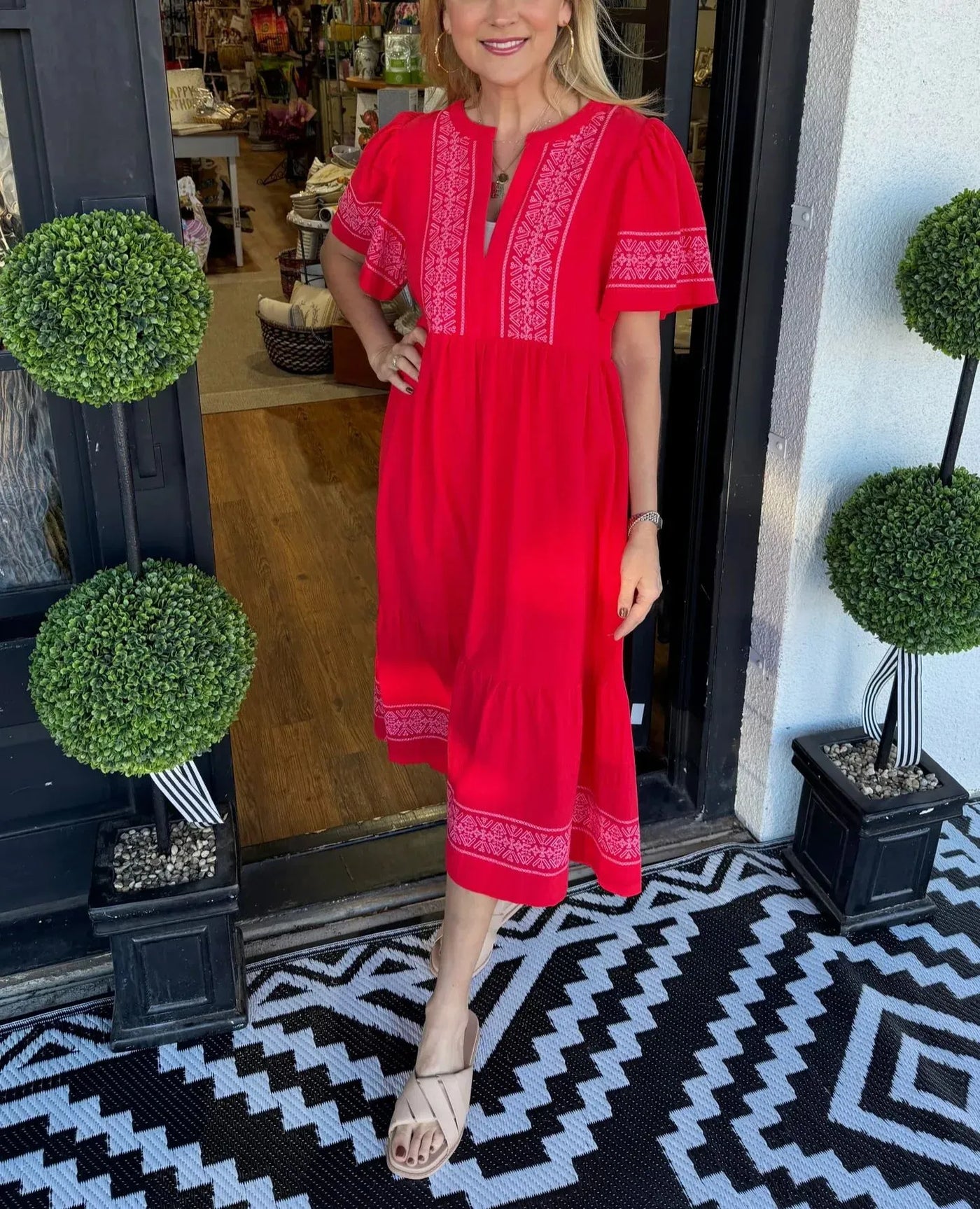 Noéa™ - Lange Boheemse Jurk met V-hals
