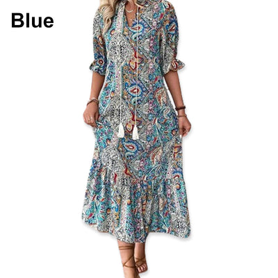 Lise™ - Elegante Bobo Jurk met Bloemenpatroon